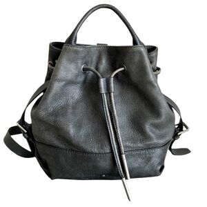 Treasure & Bond Leather Backpack black/gray Distressed
